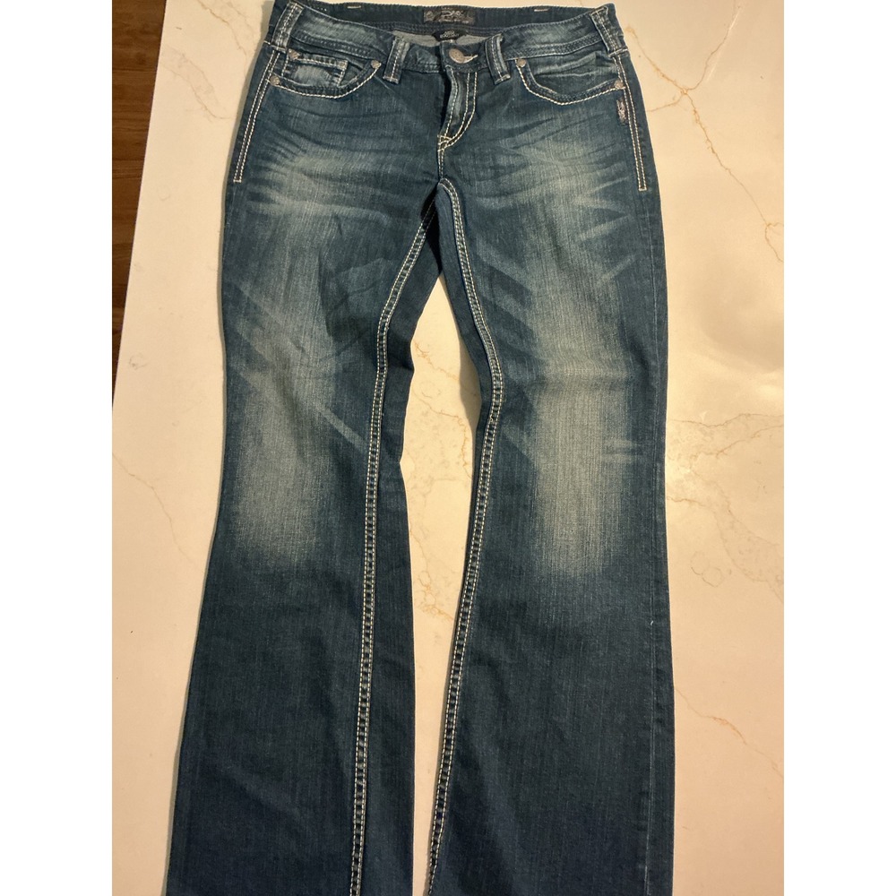 Silver Jeans Co Aiko Bootcut Jeans W32 L33 Medium Wash Contrast Stitch Denim